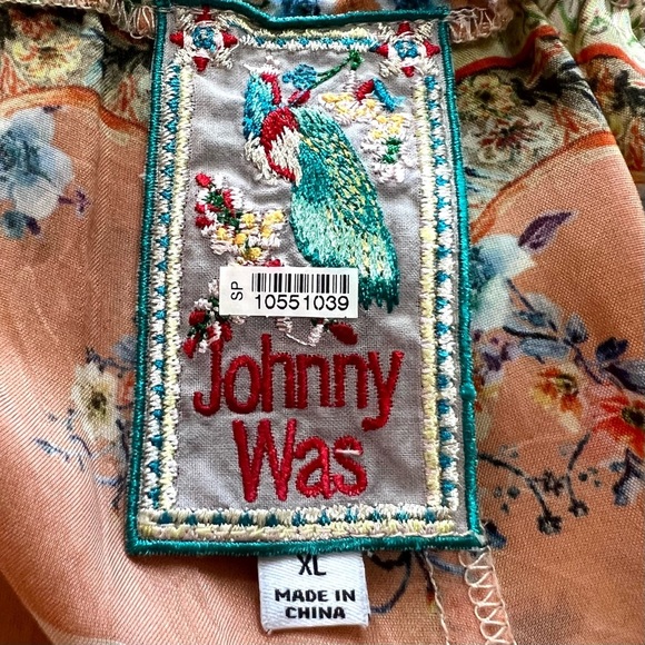 Johnny Was Silky Printed Wide Open Leg Pull On Bohemian Artsy Pants Women’s XL - Picture 10 of 10